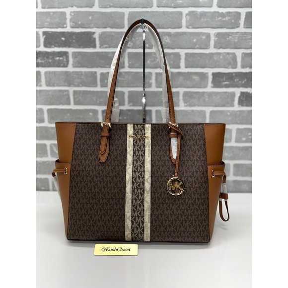 MK Gilly Large Color-Block Tote Bag -Luggage Multi - Picture 1 of 8